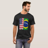 ブラジル米国国旗 Tシャツ (正面フル)