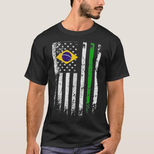 ブラジル米国国旗TプライドブラジルUSAティーG Tシャツ (正面)