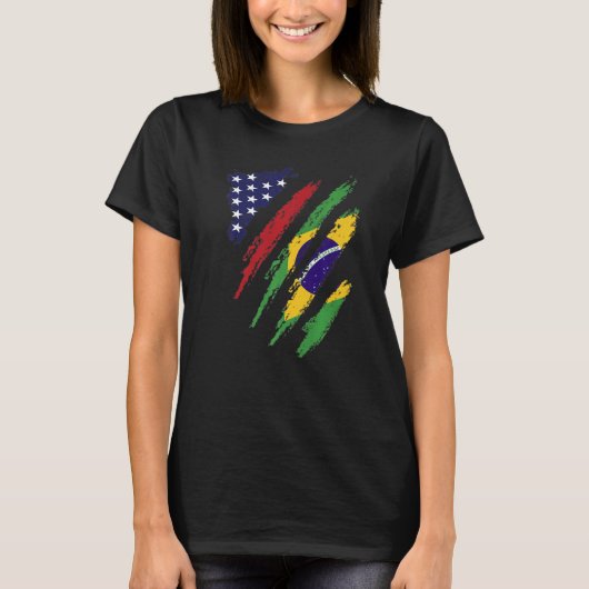 ブラジル米国国旗USAパトリオ伝統モ Tシャツ (正面)