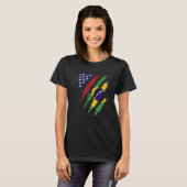 ブラジル米国国旗USAパトリオ伝統モ Tシャツ (正面フル)