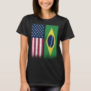 ブラジル米国旗誇りを持った米国ブラジル Tシャツ