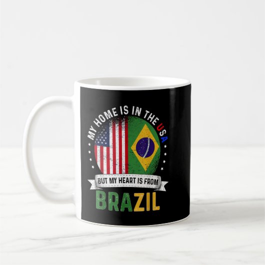 ブラジル系アメリカ人ハートはブラジル出身 コーヒーマグカップ (左)