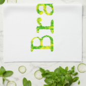 ブラジル緑と黄色のフォント キッチンタオル (折り畳み)