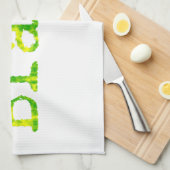 ブラジル緑と黄色のフォント キッチンタオル (四つ折り)