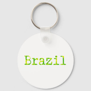 ブラジル緑と黄色のフォント キーホルダー