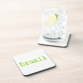 ブラジル緑と黄色のフォント コースター (右側)
