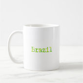 ブラジル緑と黄色のフォント コーヒーマグカップ (左)