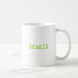 ブラジル緑と黄色のフォント コーヒーマグカップ