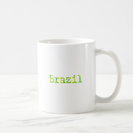 ブラジル緑と黄色のフォント コーヒーマグカップ (右)