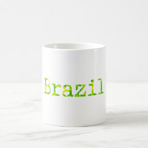 ブラジル緑と黄色のフォント コーヒーマグカップ