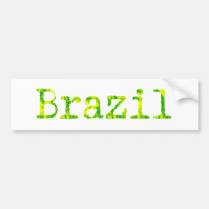 ブラジル緑と黄色のフォント バンパーステッカー