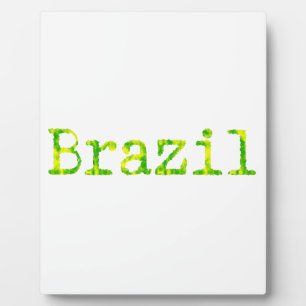 ブラジル緑と黄色のフォント フォトプラーク