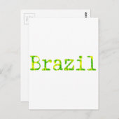 ブラジル緑と黄色のフォント ポストカード (正面/裏面)