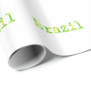 ブラジル緑と黄色のフォント ラッピングペーパー