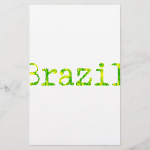 ブラジル緑と黄色のフォント 便箋