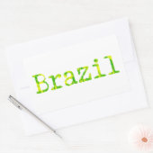 ブラジル緑と黄色のフォント 長方形シール (封筒)