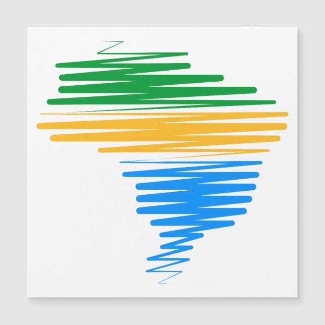 ブラジル縁ど国旗の色を使用したブラジルの地図 (正面)