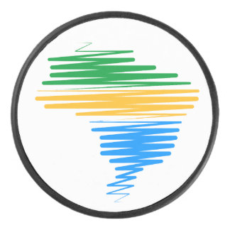 ブラジル縁ど国旗の色を使用したブラジルの地図 アイスホッケーパック