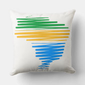 ブラジル縁ど国旗の色を使用したブラジルの地図 クッション (裏面)