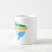 ブラジル縁ど国旗の色を使用したブラジルの地図 コーヒーマグカップ (中央)