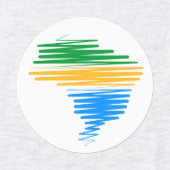 ブラジル縁ど国旗の色を使用したブラジルの地図 ラベル (デザイン2)