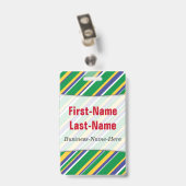 ブラジル色刺激を受けたのストライプ旗 バッジ (裏面 （クリップ付）)