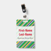 ブラジル色刺激を受けたのストライプ旗 バッジ (正面 （クリップ付）)