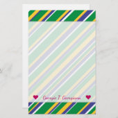 ブラジル色刺激を受けたのストライプ旗 便箋 (正面/裏面)