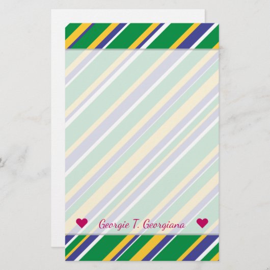 ブラジル色刺激を受けたのストライプ旗 便箋 (正面/裏面)