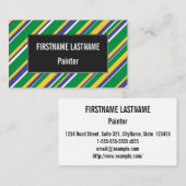 ブラジル色刺激を受けたのストライプ旗 名刺 (正面/裏面)