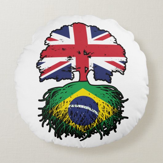 ブラジル英樹ルーツ州旗 ラウンドクッション (正面)