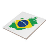 ブラジル裂けた旗 国民の誇り スポーツファン ブラジル タイル (側面)