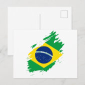 ブラジル裂けた旗 国民の誇り スポーツ ポストカード (正面/裏面)