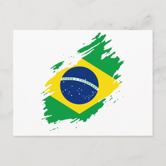 ブラジル裂けた旗 国民の誇り スポーツ ポストカード (正面)