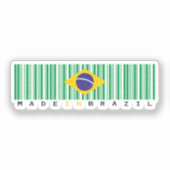 ブラジル製バーコードフラグステッカー シール (正面)