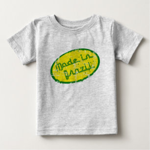 ブラジル製 – ブラジルの新しい生まれベビーのギフト ベビーTシャツ
