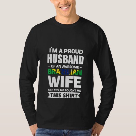 ブラジル誇りを持った人妻ブラジルWの女性夫 Tシャツ (正面)