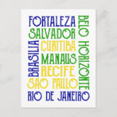 ブラジル都市名リオデジャネイロサンパウロ ポストカード (正面)