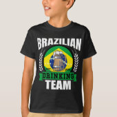 ブラジル酒チームおもしろいブラジル国旗のビール・パー Tシャツ (正面)