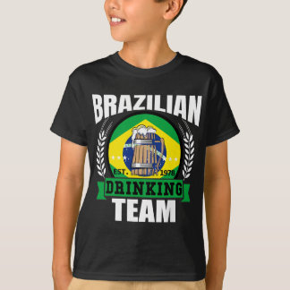 ブラジル酒チームおもしろいブラジル国旗のビール・パー Tシャツ