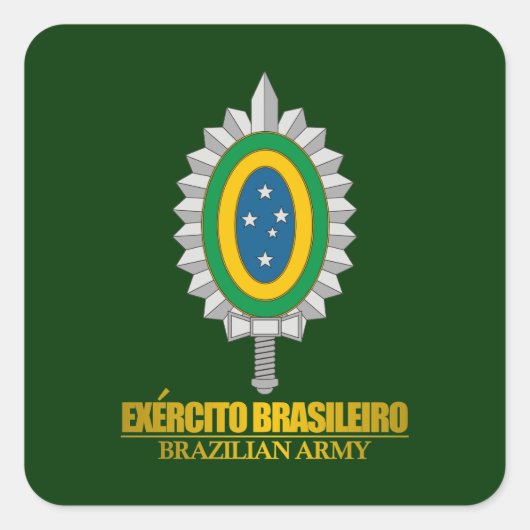 ブラジル陸軍エンブレム スクエアシール (正面)