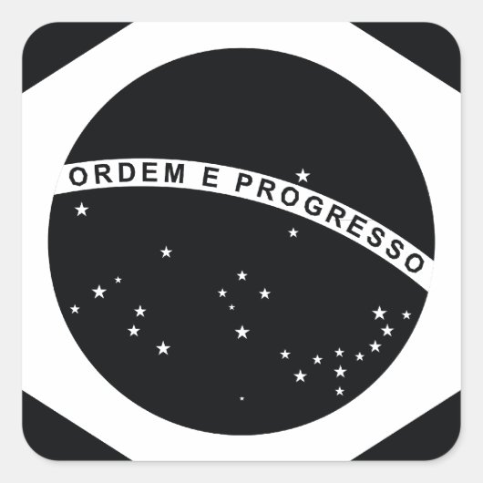 ブラジル黒国旗 スクエアシール (正面)