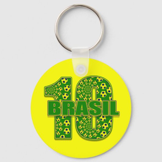 ブラジル10 – ブラジル第10位サッカーのフットボールギフト キーホルダー (正面)
