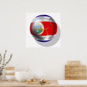 ブラジル2014年コスタリカのサッカーチームのボールW杯 ポスター (キッチン)