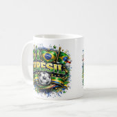 ブラジル2026サッカーファン大好き コーヒーマグカップ (正面左)