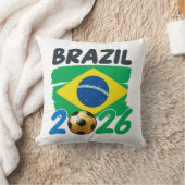 ブラジル2026サッカー応援デザイン フラグカラー Foo クッション (ブランケット)