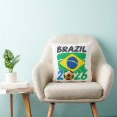 ブラジル2026サッカー応援デザイン フラグカラー Foo クッション (椅子)