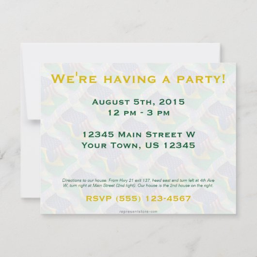 ブラジル·アメリカン·ウェーブ旗 招待状 (裏面)