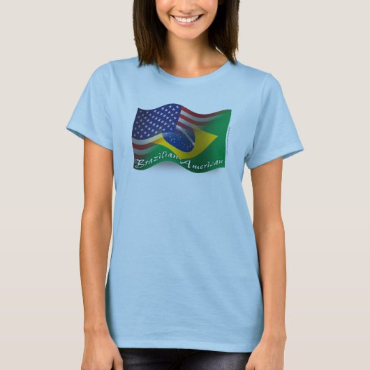 ブラジル・アメリカ国旗 Tシャツ (正面)