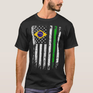 ブラジル・アメリカ   国旗トライドブラジルUSA Tee G Tシャツ